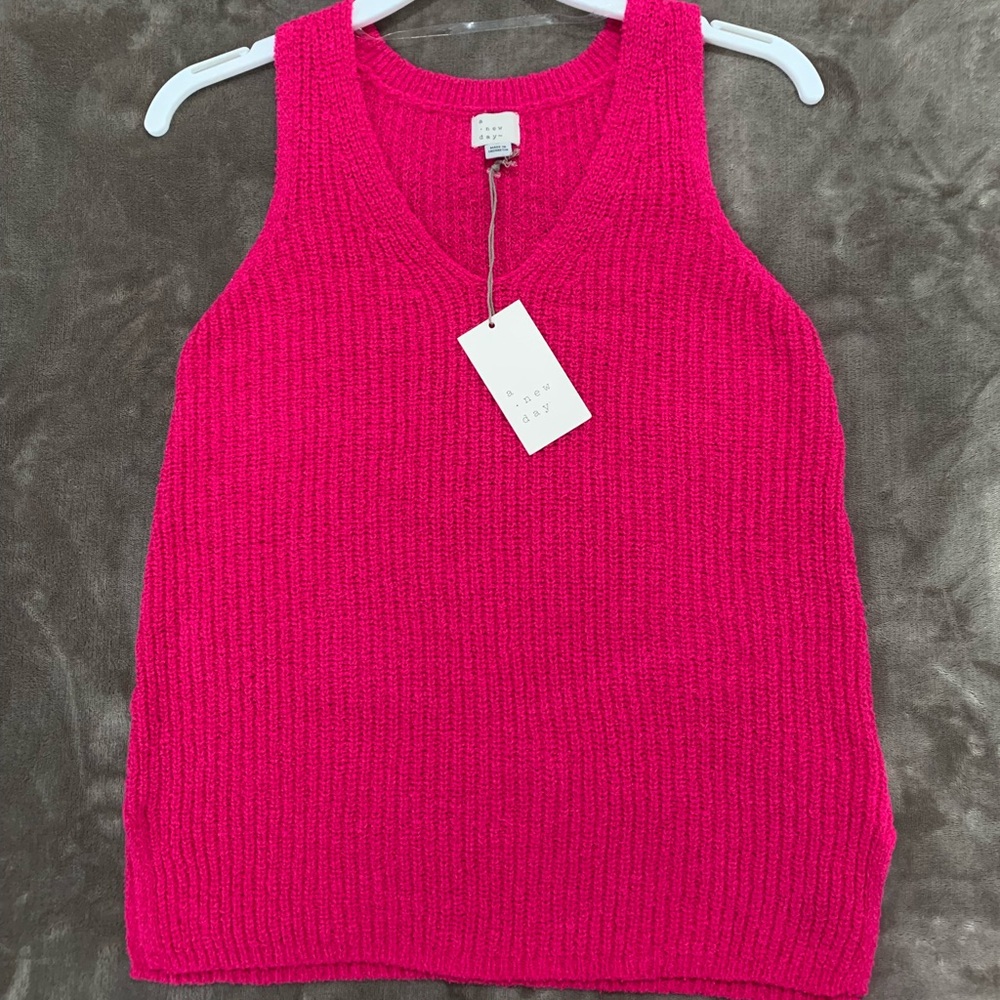 Target A New Day Sleeveless Knit Sweater Tank Top Pink XS